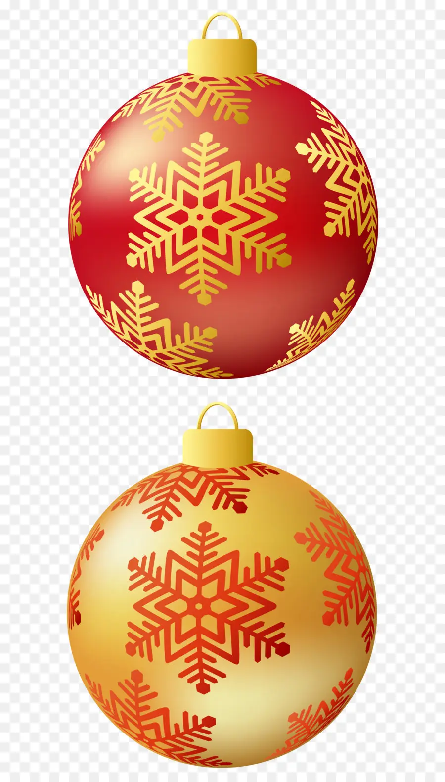 Kırmızı Ve Sarı Süs Eşyaları，Noel PNG