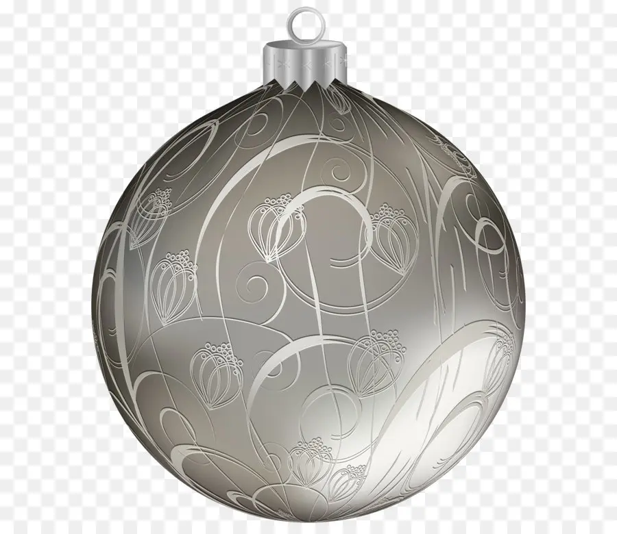 Desenli Gümüş Süs，Noel PNG