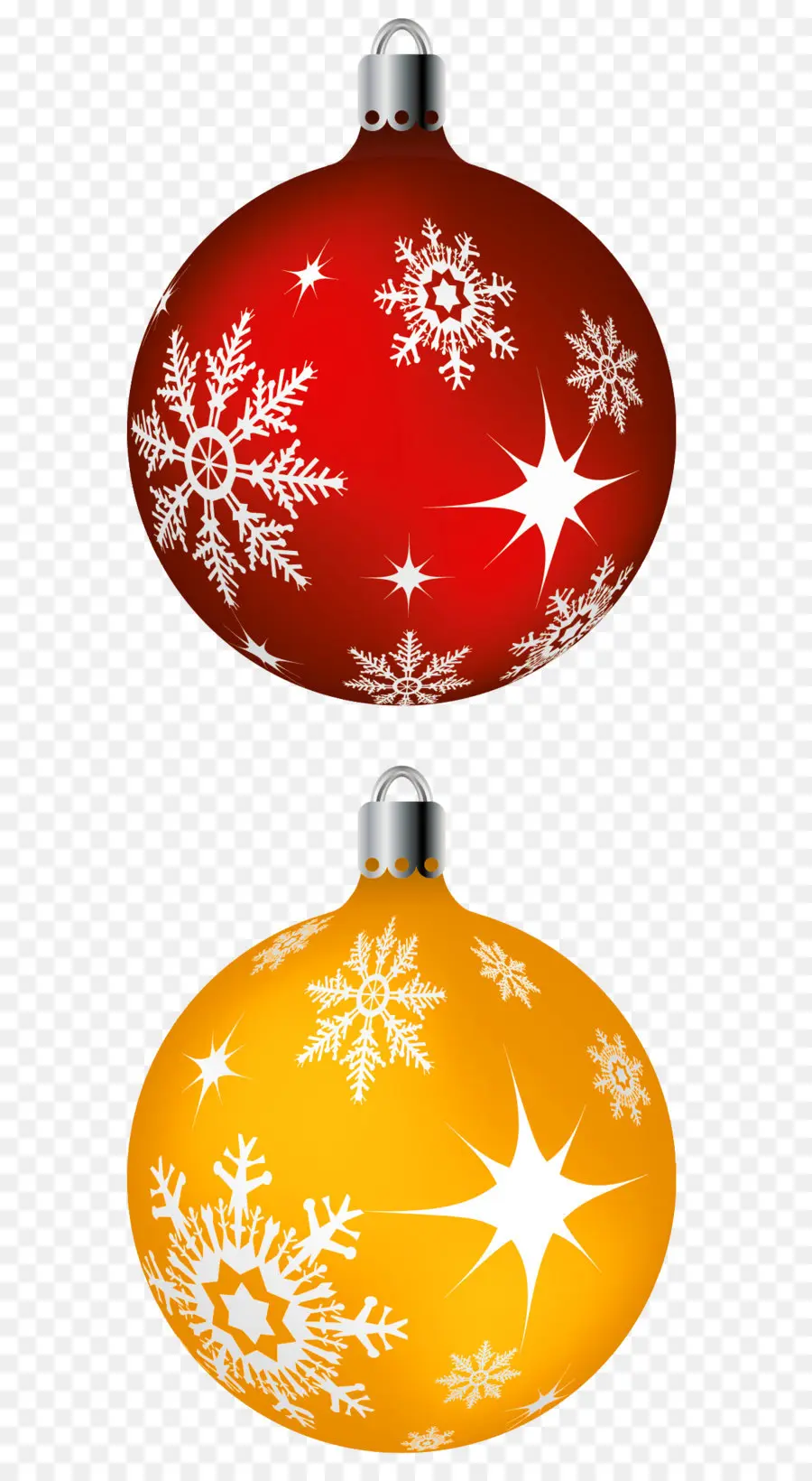 Kırmızı Ve Sarı Süs Eşyaları，Noel PNG