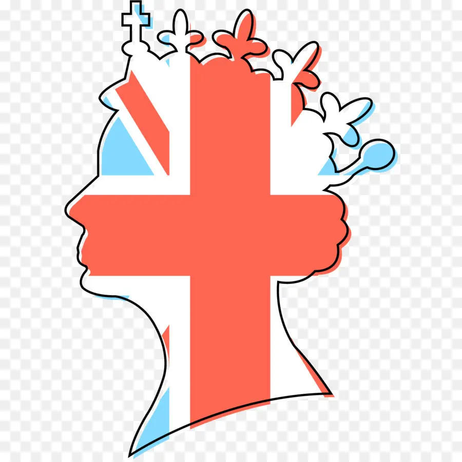 Kraliçe Silüeti，Union Jack PNG