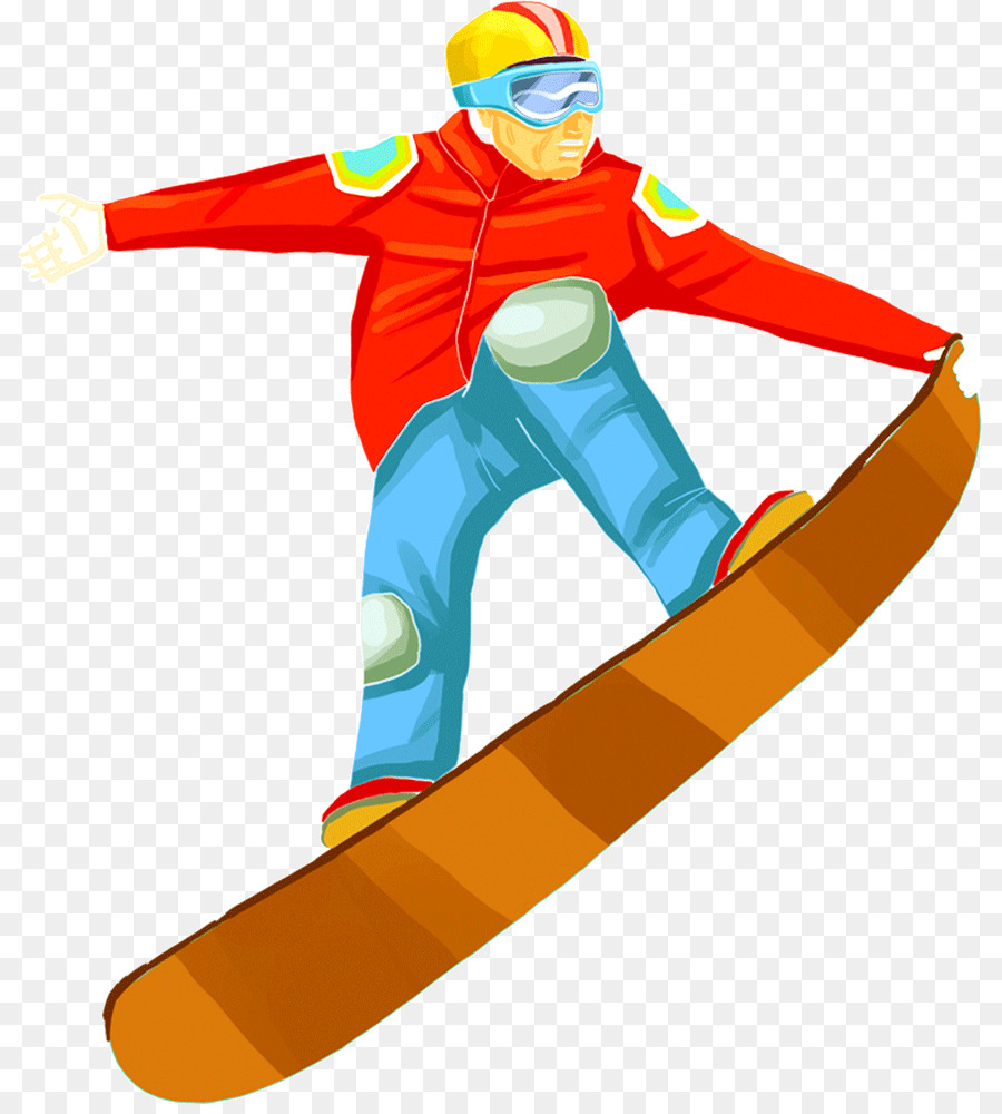 Snowboard Yapan Kimse，Sarı Ceket PNG