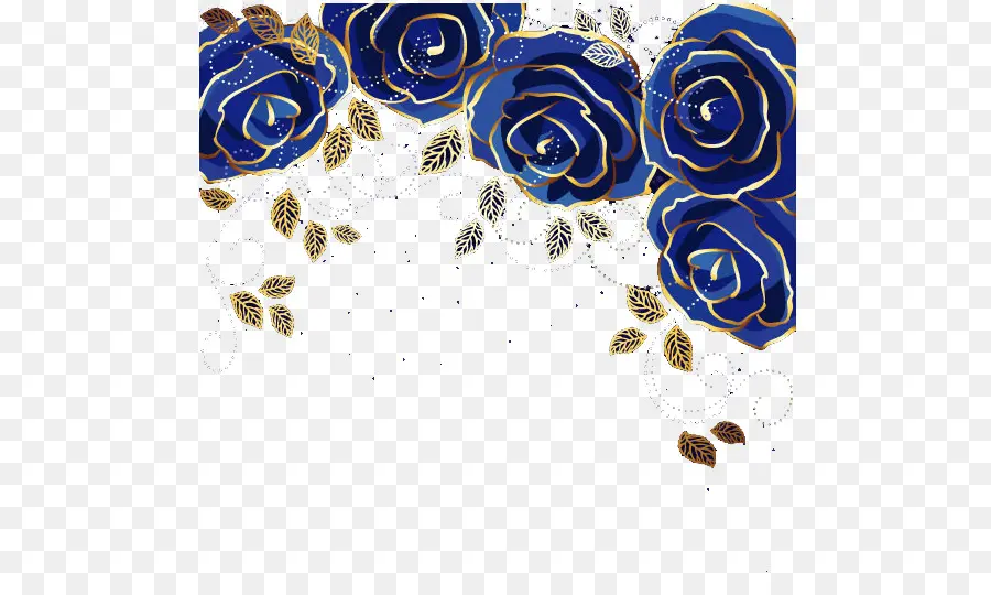 Mavi Gül，çiçek PNG
