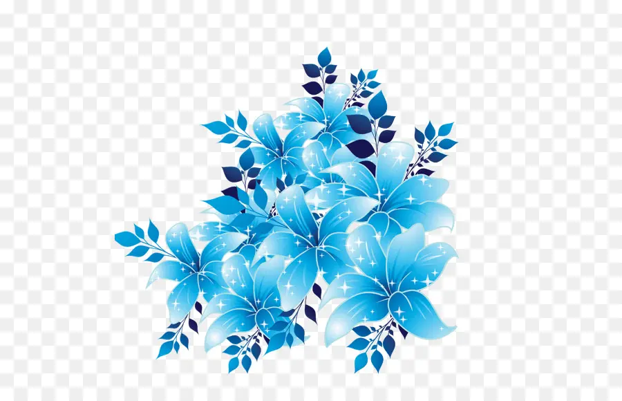 çiçek，Mavi PNG