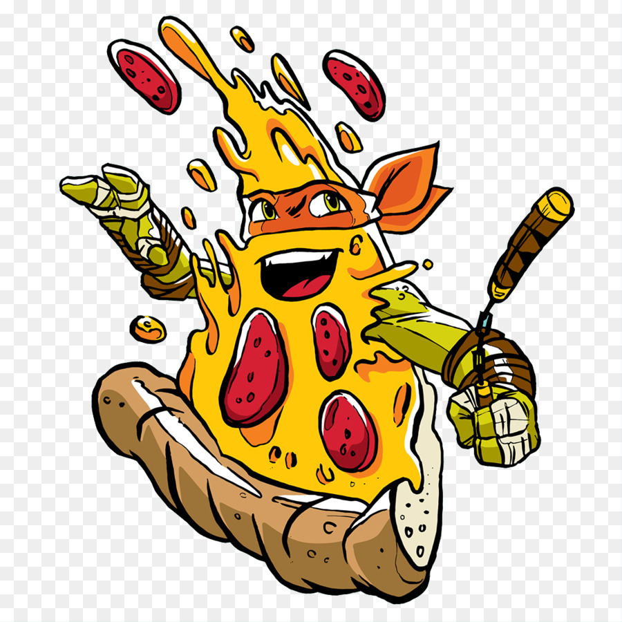 Michelangelo Pizza Teenage Mutant Ninja Turtles Illustrasyon Pizza Ninja Seffaf Png Goruntusu