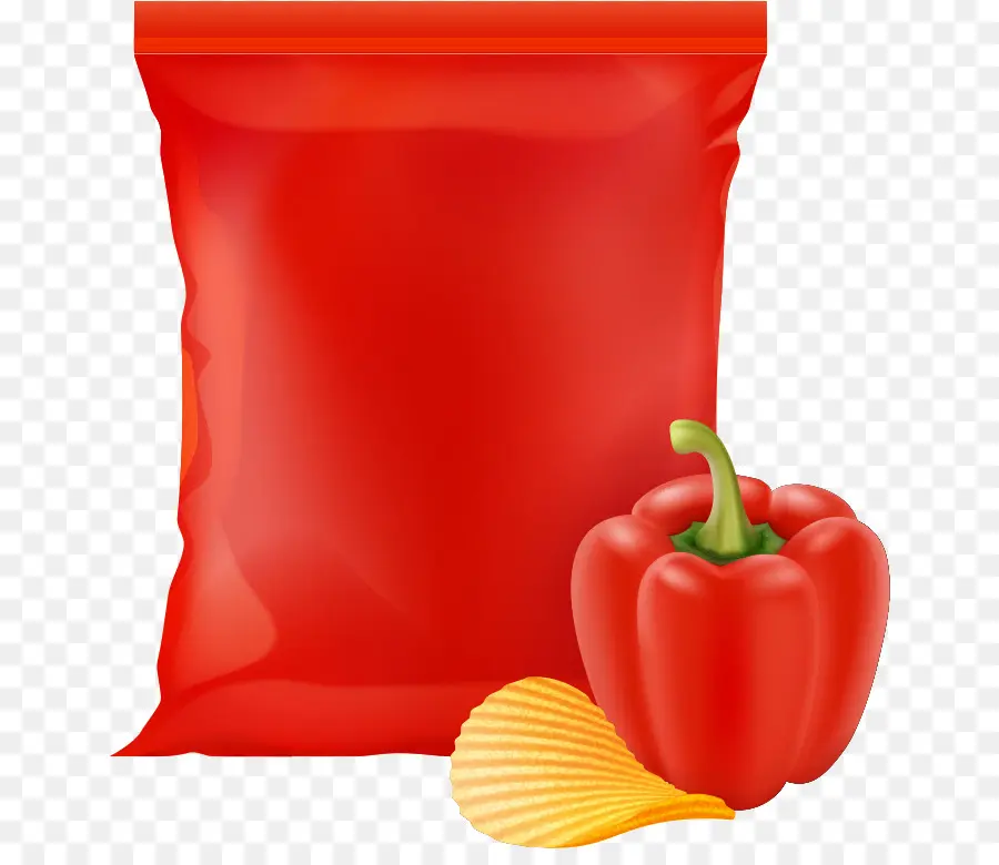 Kırmızı Cips Torbası，Biber PNG