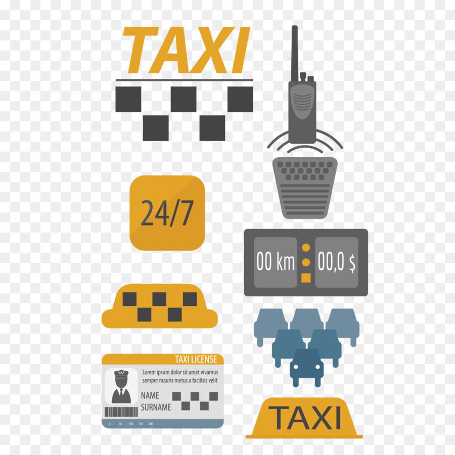 Taksi，Düz Tasarım PNG