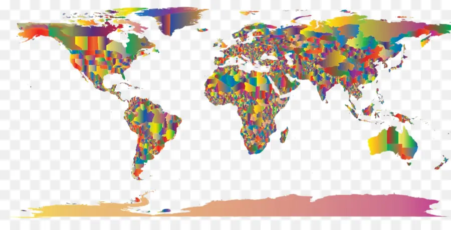 Dünya Haritası，Renkli PNG