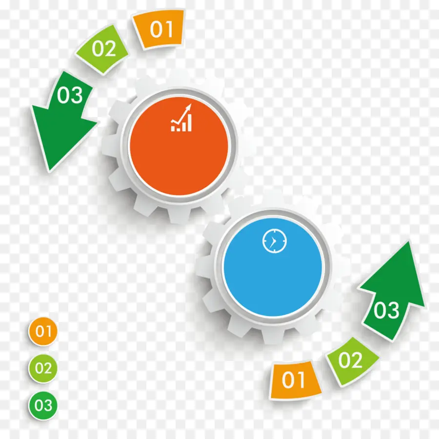 Dişliler Infografik，Oklar PNG