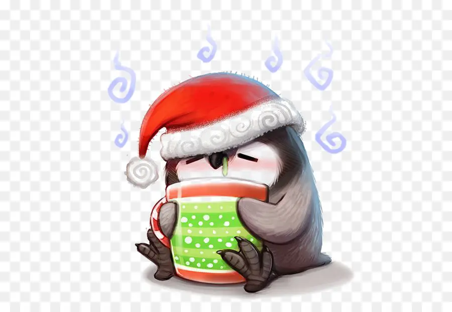 Noel Baba şapkalı Penguen，Kuş PNG