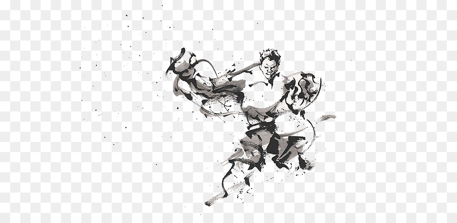 Mürekkep Yıkama Resim，Kung Fu PNG