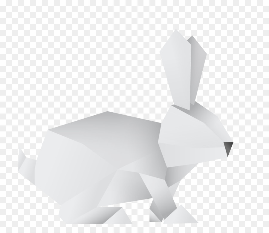 Beyaz Tavşan，Origami PNG