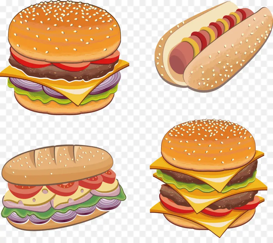 Hamburger，Fast Food PNG