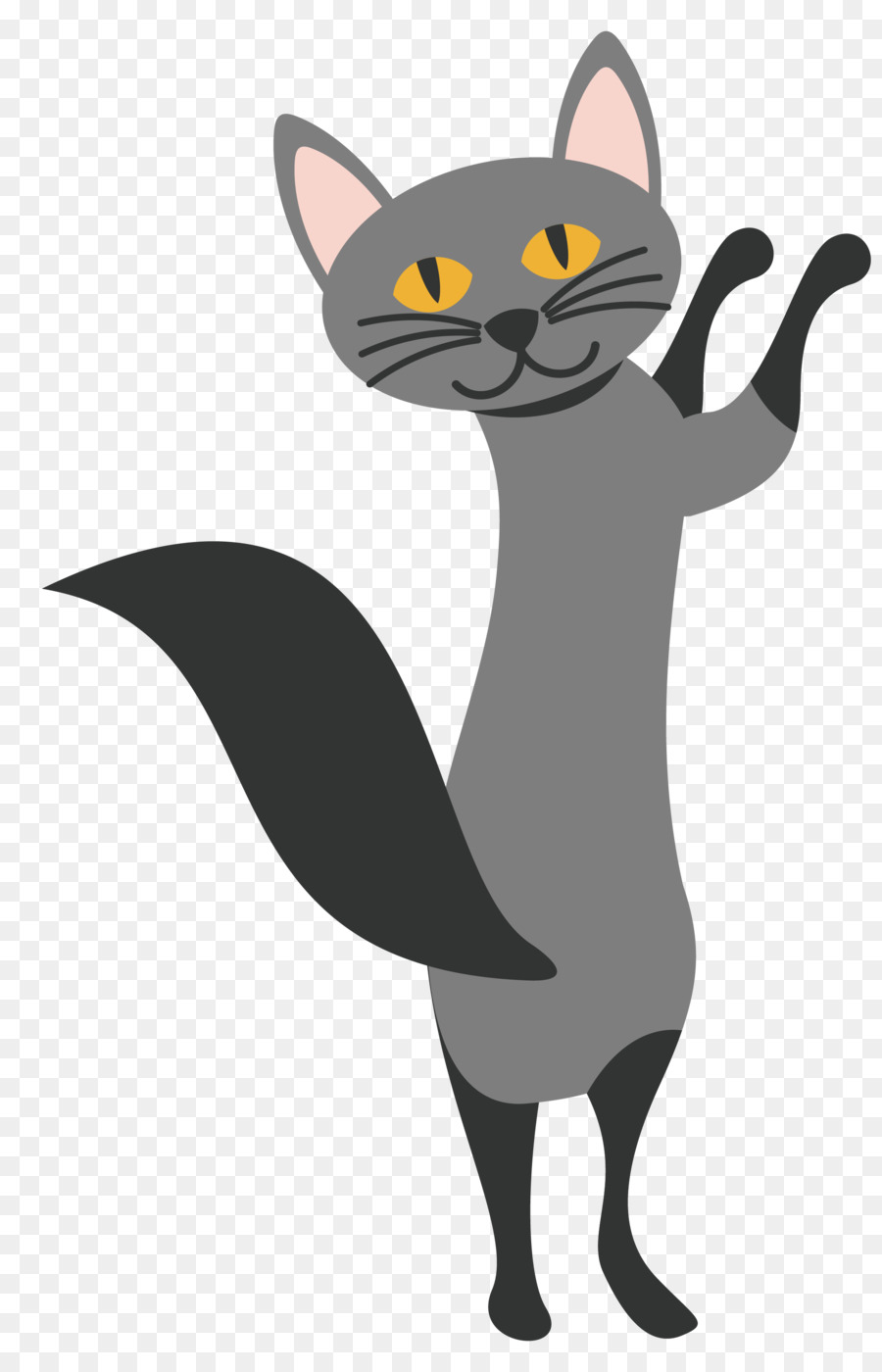 Yerli kısa kedi Siyah kedi Bıyıklarıtüylü bir kedi vektör kedi