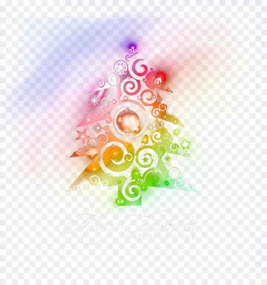 Renkli Noel Ağacı，Dekorasyonlar PNG