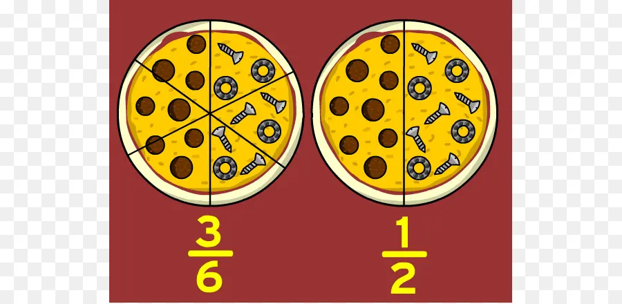 Pizza Fraksiyonları，Matematik PNG