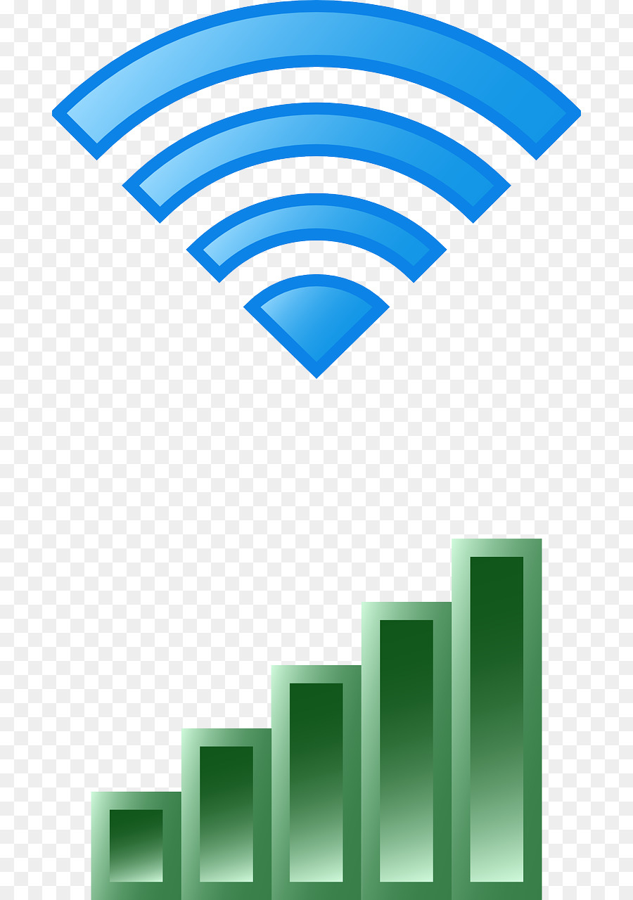 Wifi Ve Sinyal Çubukları，Mavi PNG