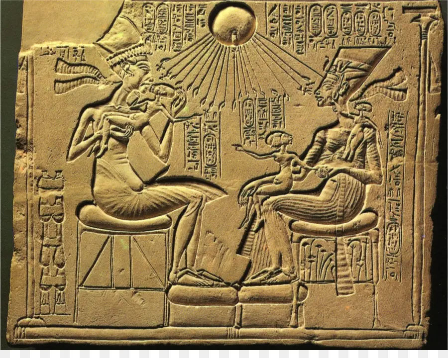 Akhenaten'den Stela Ve Ailesi，Berlin Mısır Müzesi PNG