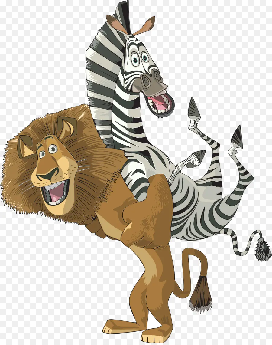 Aslan Ve Zebra，Hayvanlar PNG