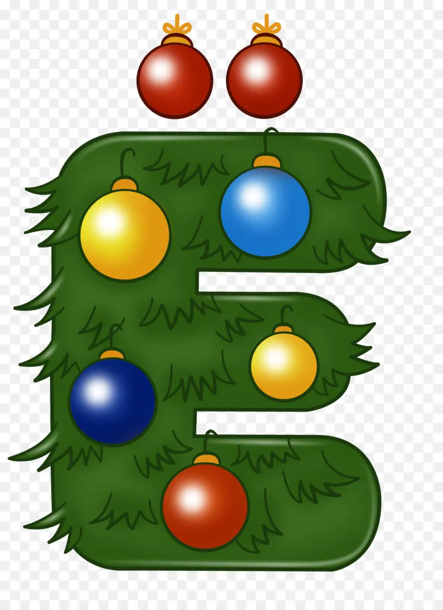 Dekore Edilmiş E，Noel PNG