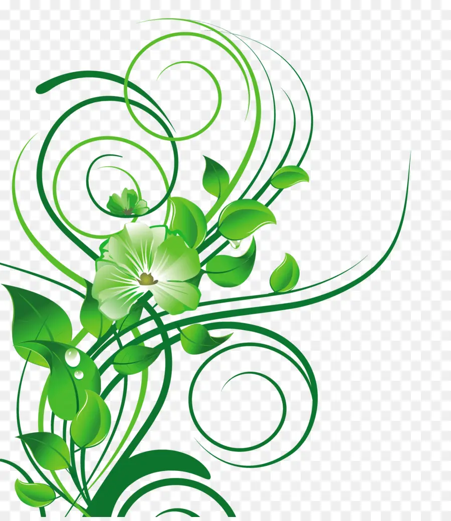 çiçek，Yeşil PNG