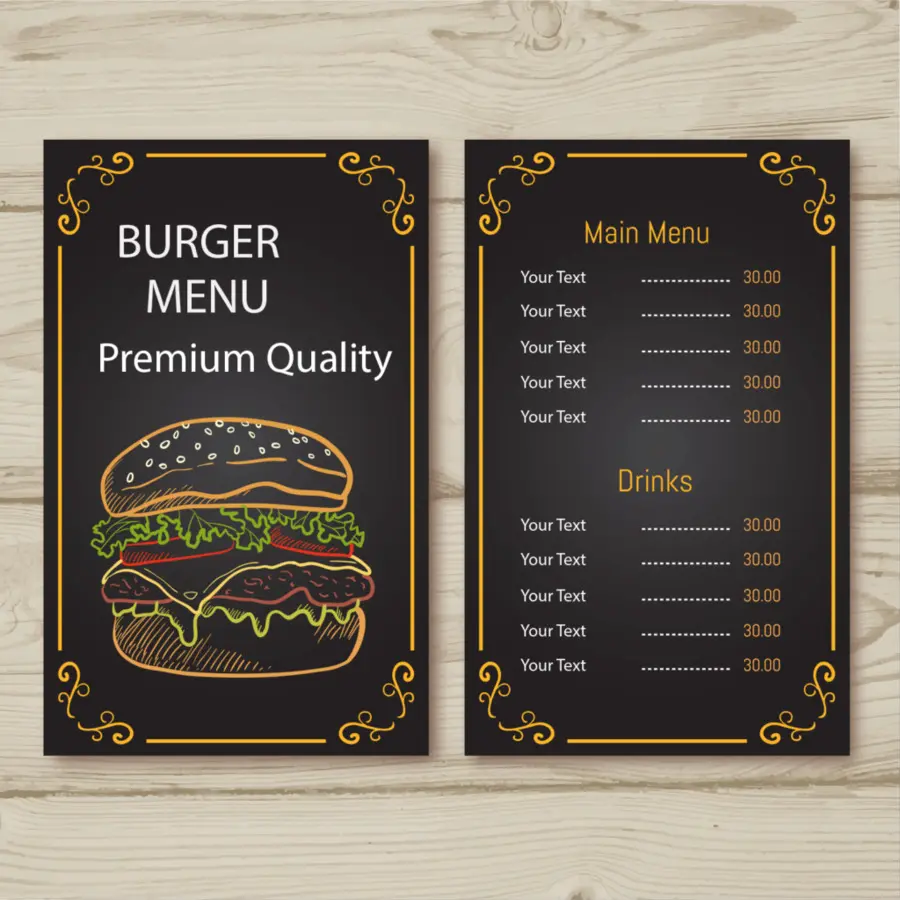 Burger Menüsü，Yiyecek PNG