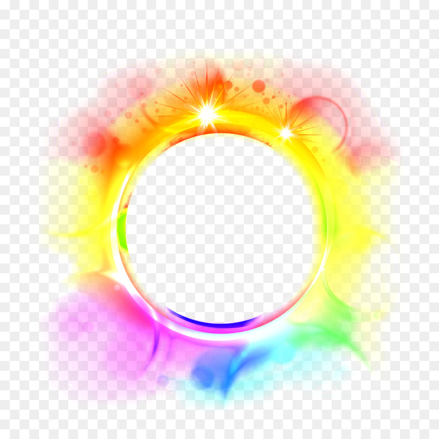 Renkli Daire，Neon PNG