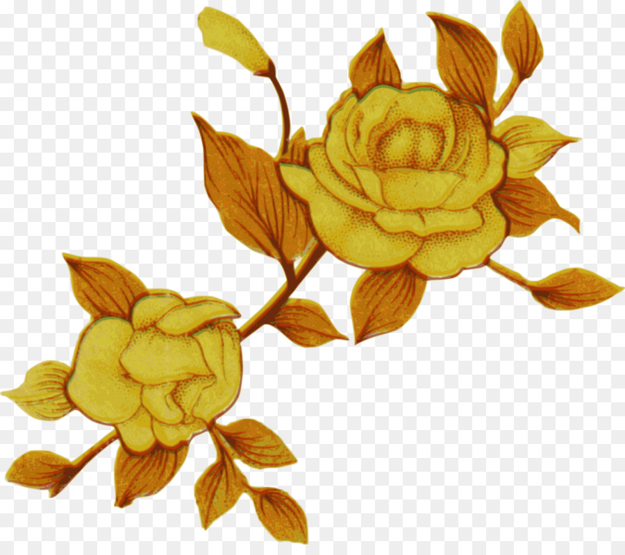 çiçek，Sarı PNG