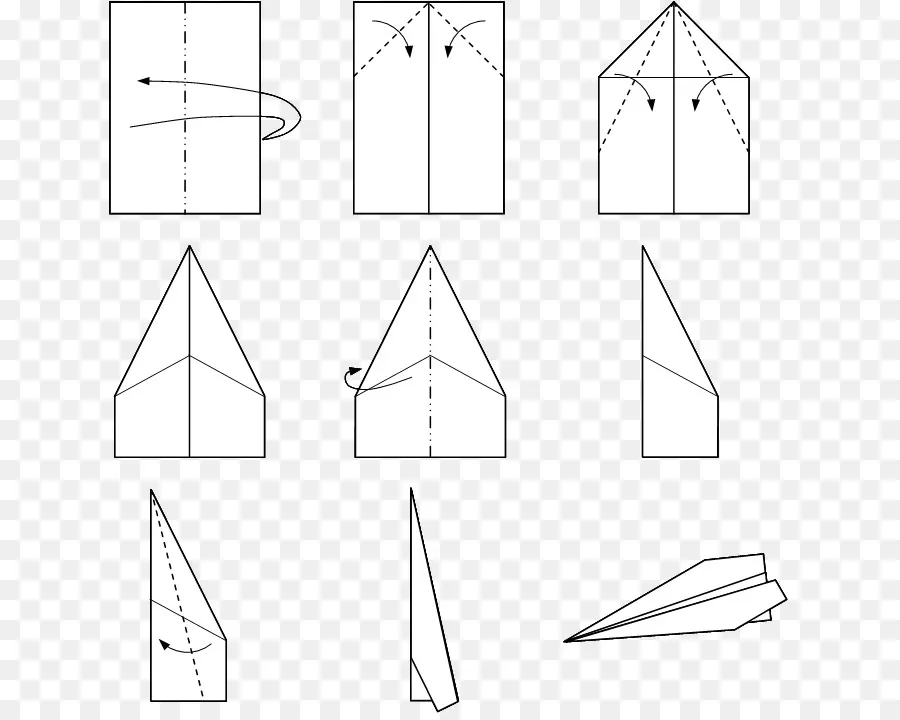 Kağıt Uçak Talimatları，Origami PNG