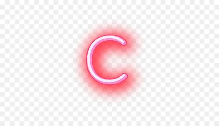 Neon Harf C，Mektup PNG