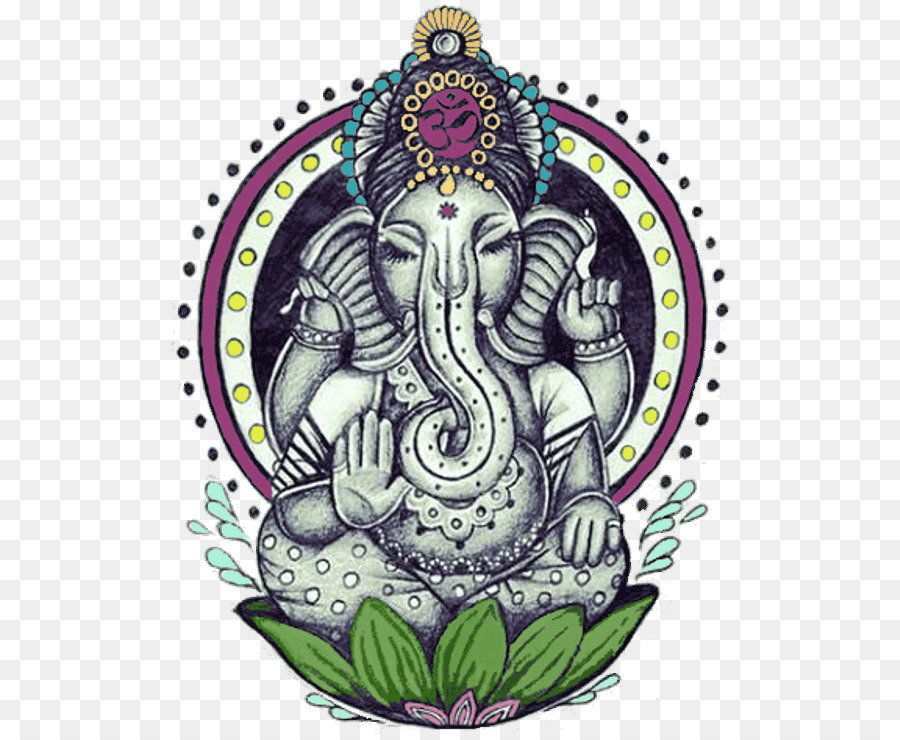 Ganesha Dovmesi Ganesh Chaturthi Hinduizm Cizim Hippi Seffaf Png Goruntusu