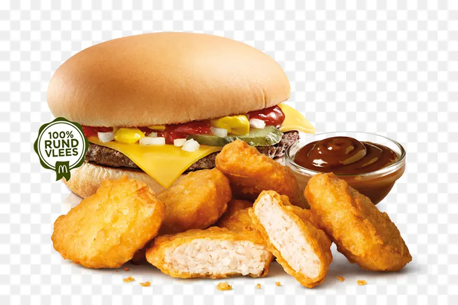 Burger Ve Nuggets，Hamburger PNG