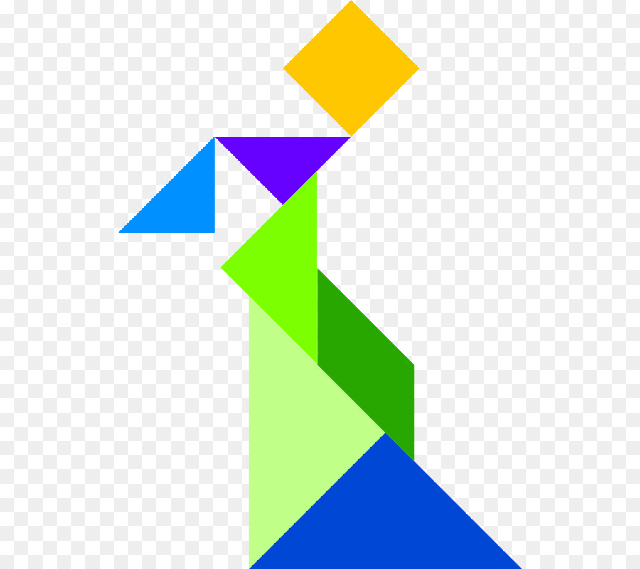 Renkli Tangram，Şekiller PNG