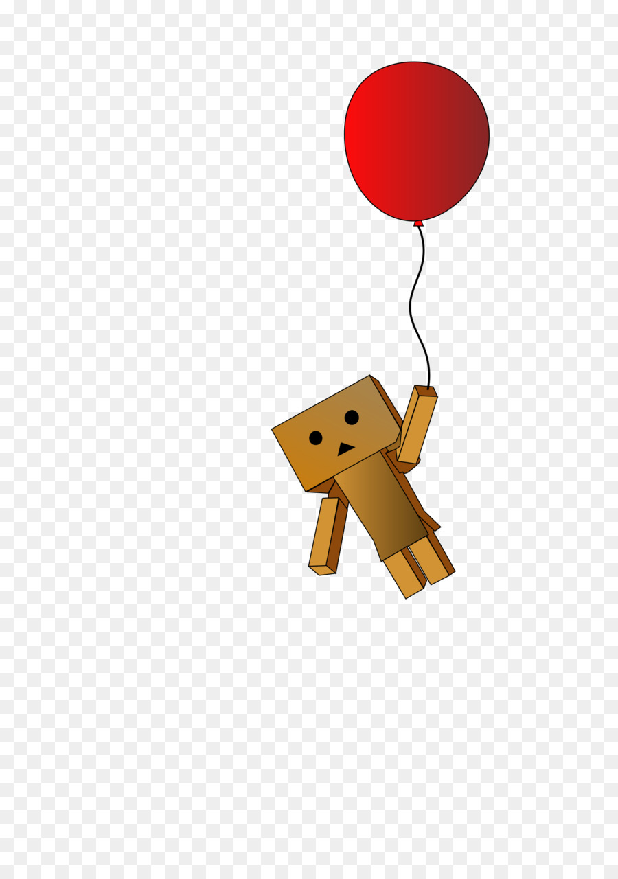 Karton Robotu，Kırmızı Balon PNG