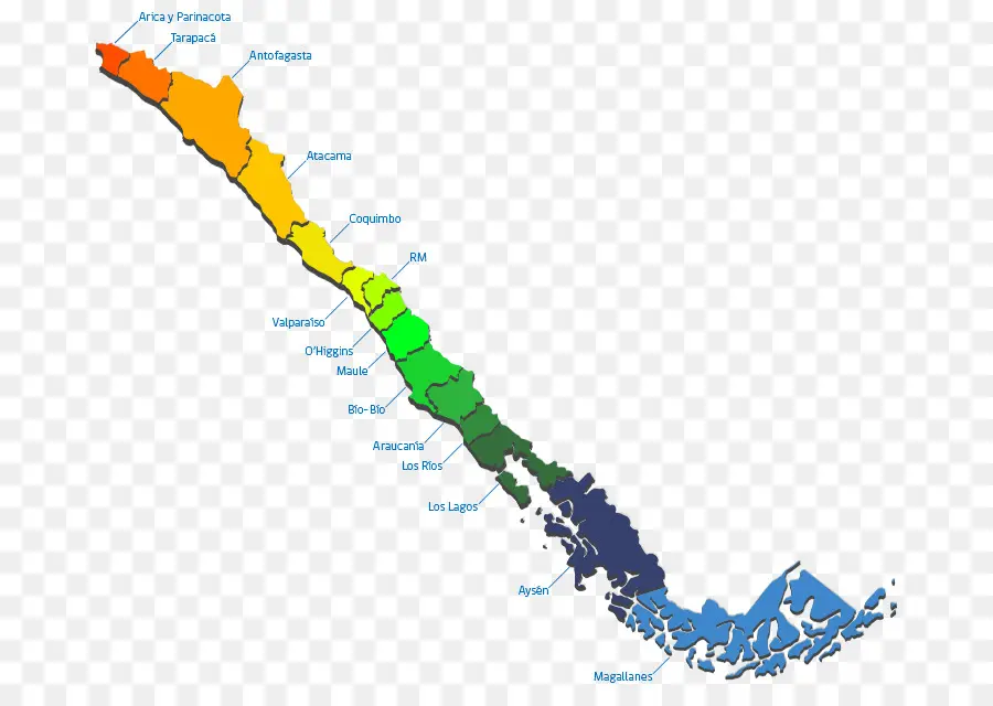 Şili Bölgeleri，Harita PNG
