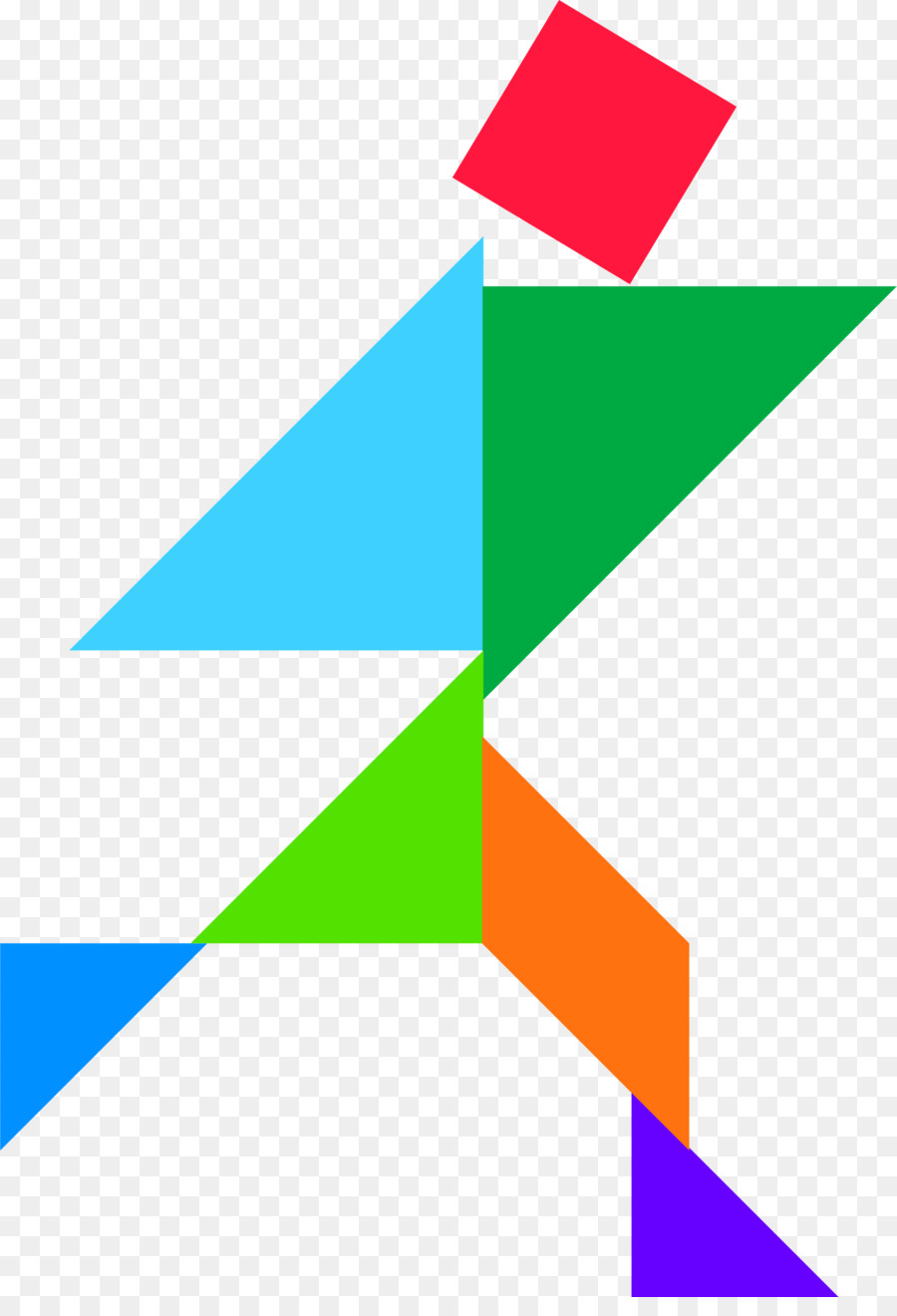 Renkli Tangram，Şekiller PNG