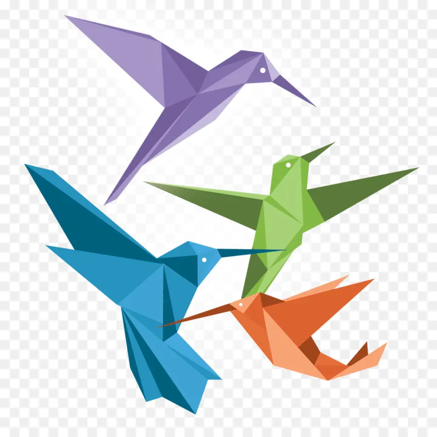 Origami Kuşları，Kağıt PNG