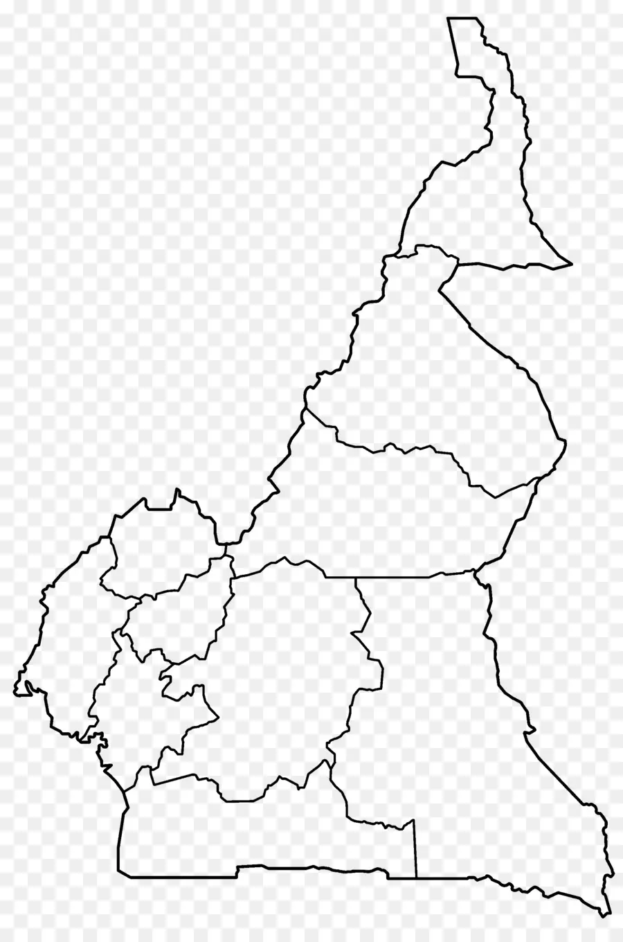 Kamerun Bölgeleri，Harita PNG