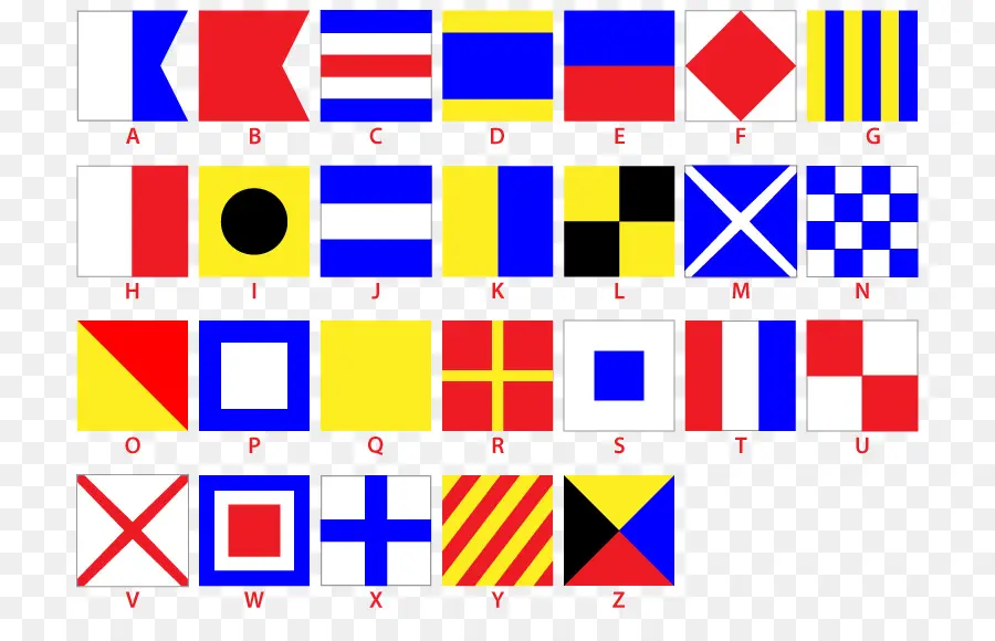 Uluslararası Denizcilik Sinyal Bayrakları，Alfabe PNG