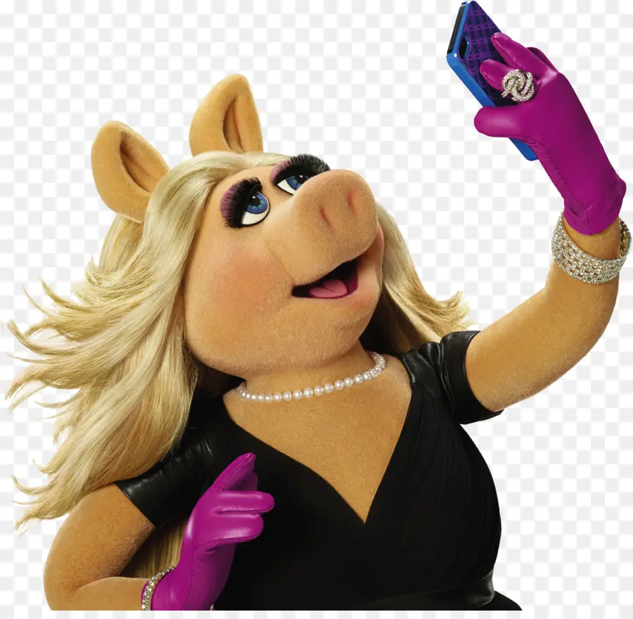 Bayan Piggy，Kurbağa Kermit PNG