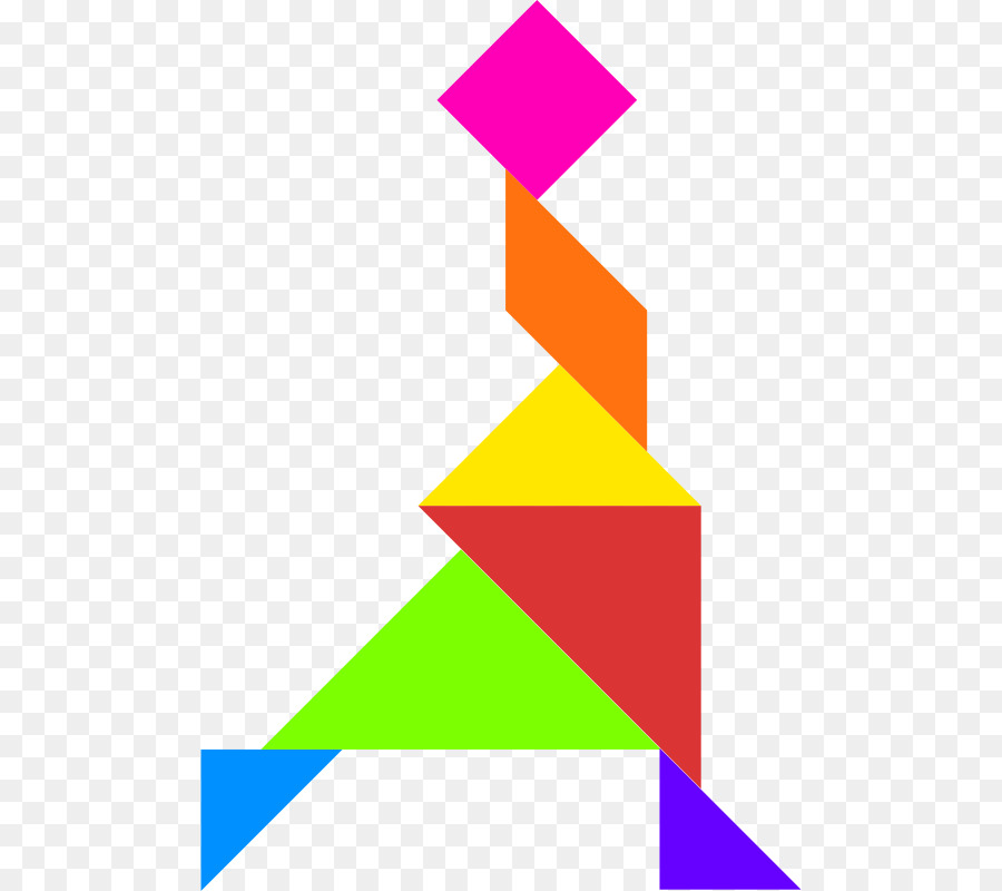 Renkli Tangram，Şekiller PNG