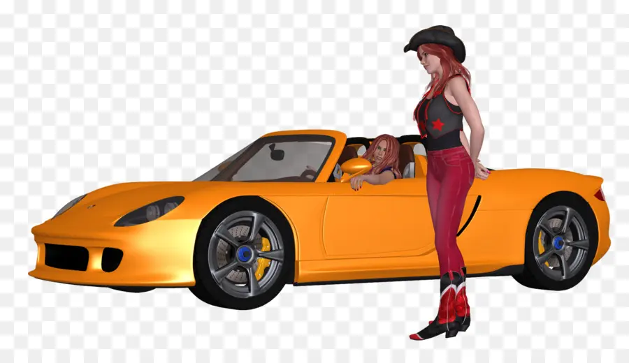 Sarı Spor Araba，Cabrio PNG