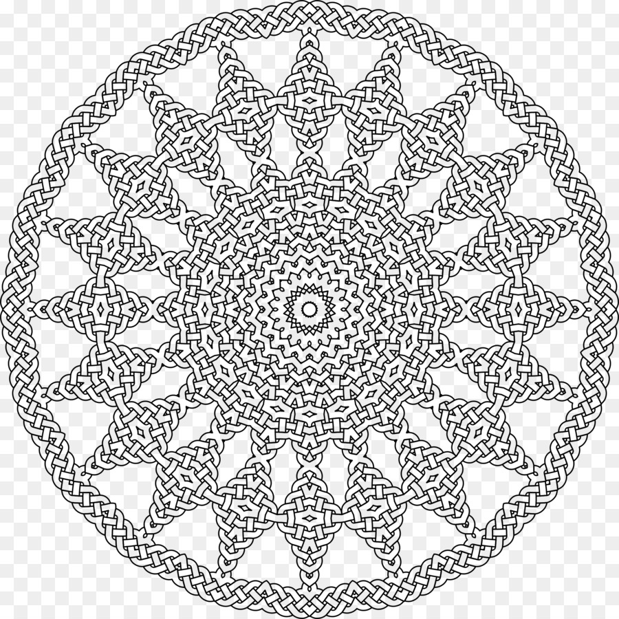 Mandala，Siyah Ve Beyaz PNG