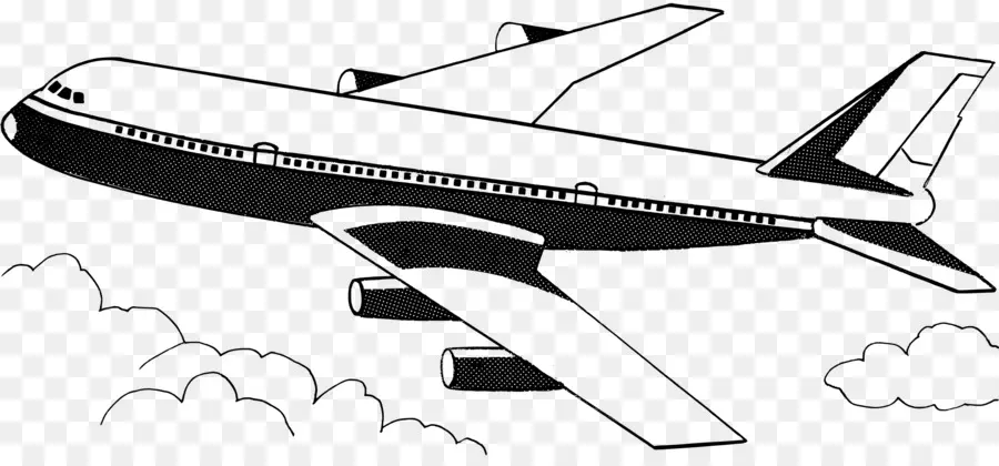 Uçak，Siyah Ve Beyaz PNG
