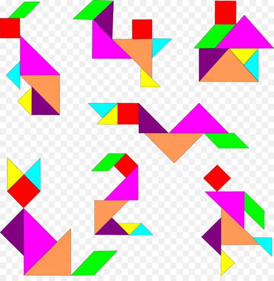 Tangram，Geometrik şekil PNG