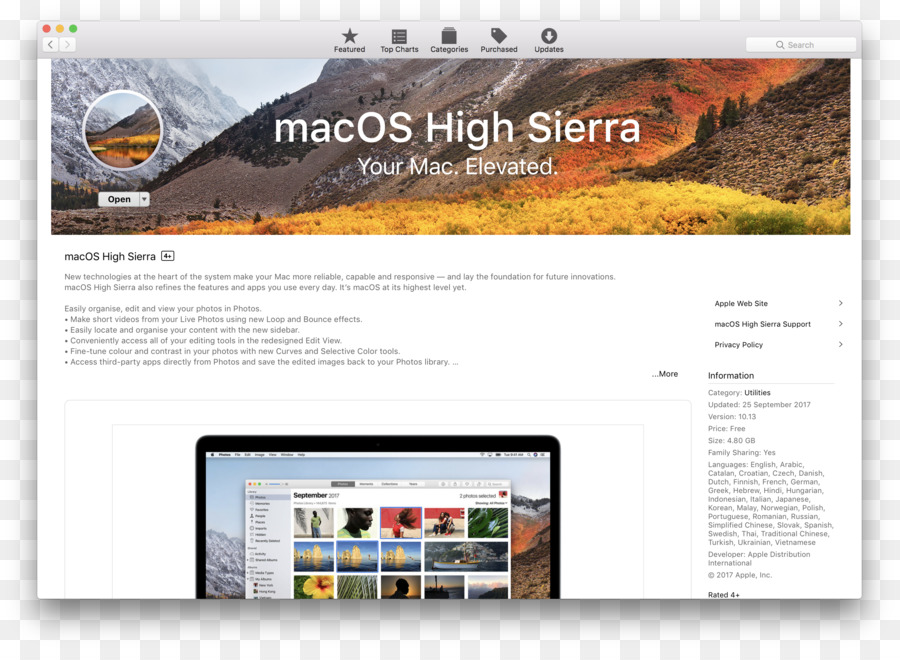 Macos Yüksek Sierra，Mac App Store PNG