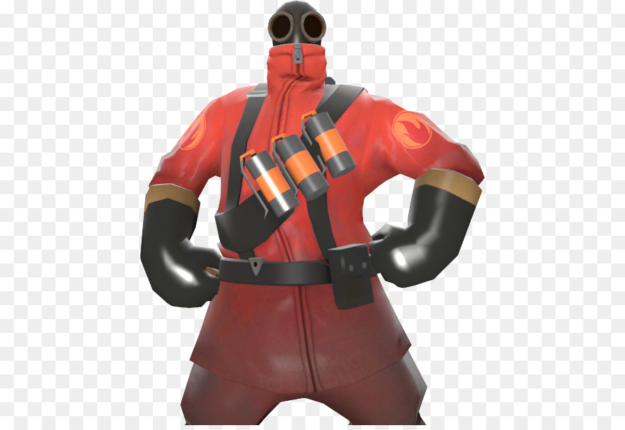 Kırmızı Pyro Karakteri，Gaz Maskesi PNG