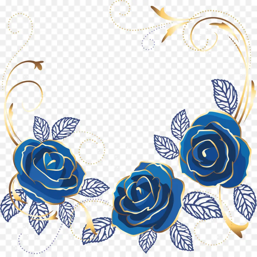 Bahçe Güller，Mavi PNG
