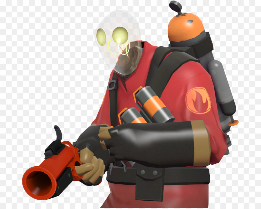 Kırmızı Pyro Karakteri，Gaz Maskesi PNG