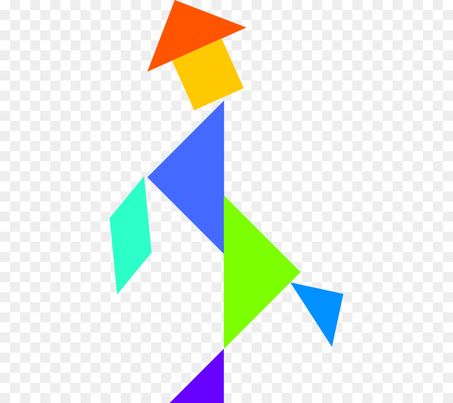 Renkli Tangram，Şekiller PNG