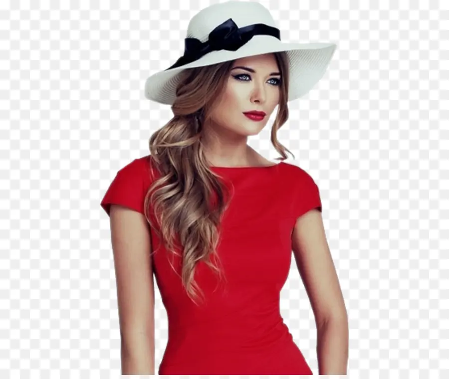 Kırmızı Elbiseli Kadın，Moda PNG